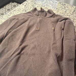 Ralph Lauren Men's Zip Up Brown Sweater